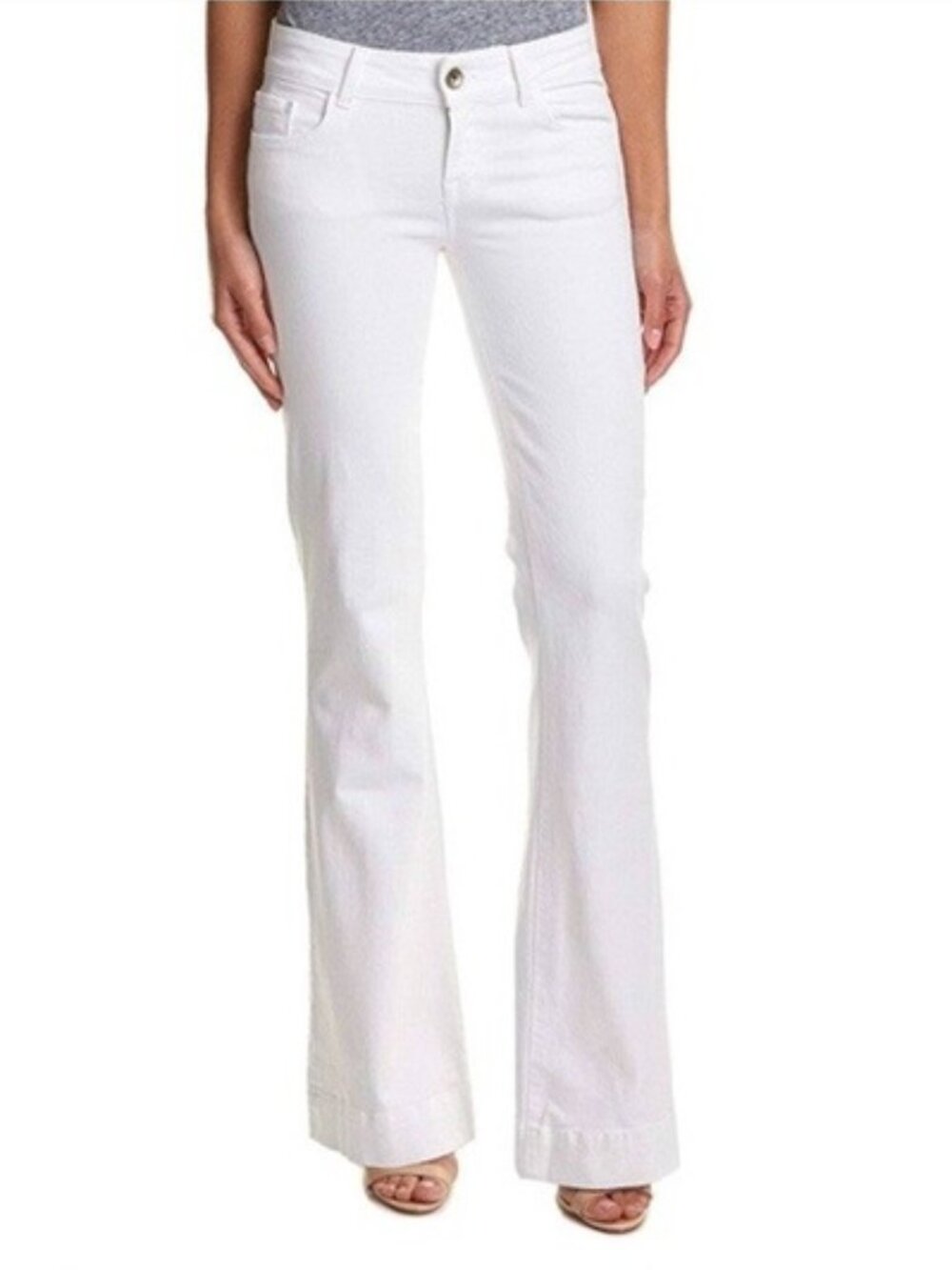 J Brand Lovestory Blanc Flare Leg Denim Jeans White 24